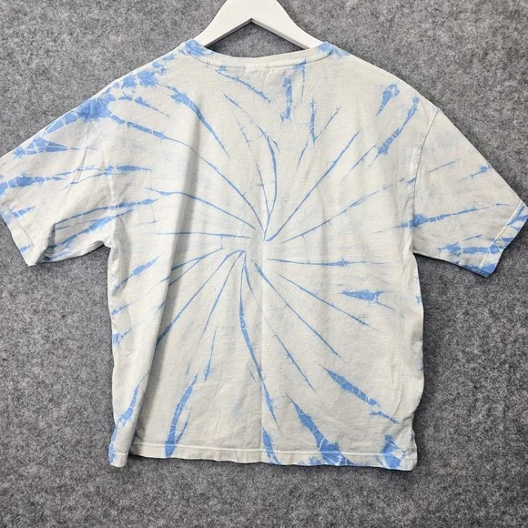 NIRVANA Tie Dye T Shirt Kids 14 White Blue Smiley Face Band Tee Grunge Y2K ZARA - Picture 2 of 8